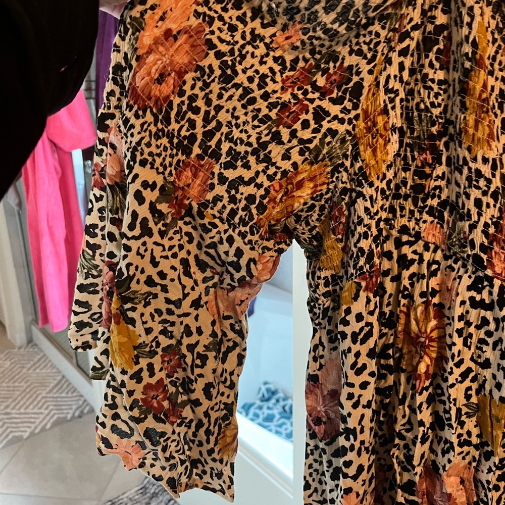 Leopard Print Cold Shoulder Blouse - image 4